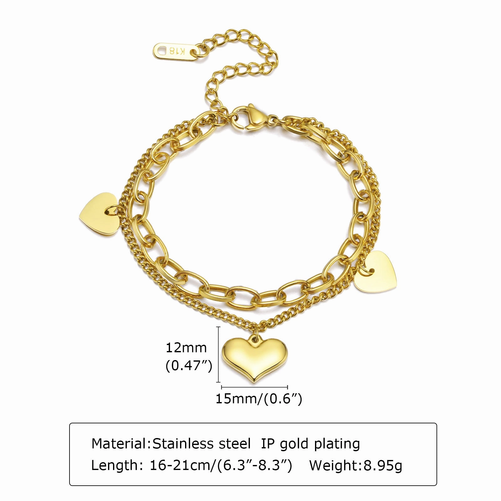 Wholesale Gold Rectangle Stainless Steel Bracelets