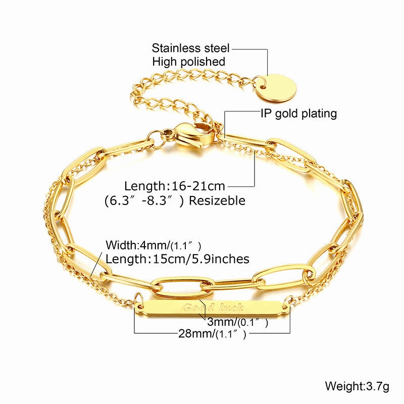 Wholesale Gold Rectangle Stainless Steel Bracelets