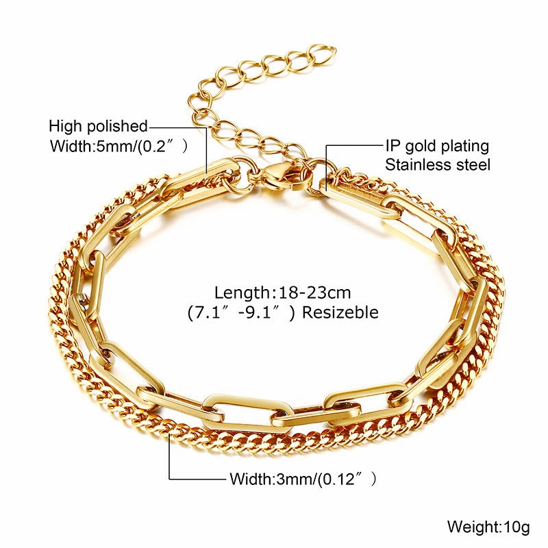 Wholesale Gold Rectangle Stainless Steel Bracelets