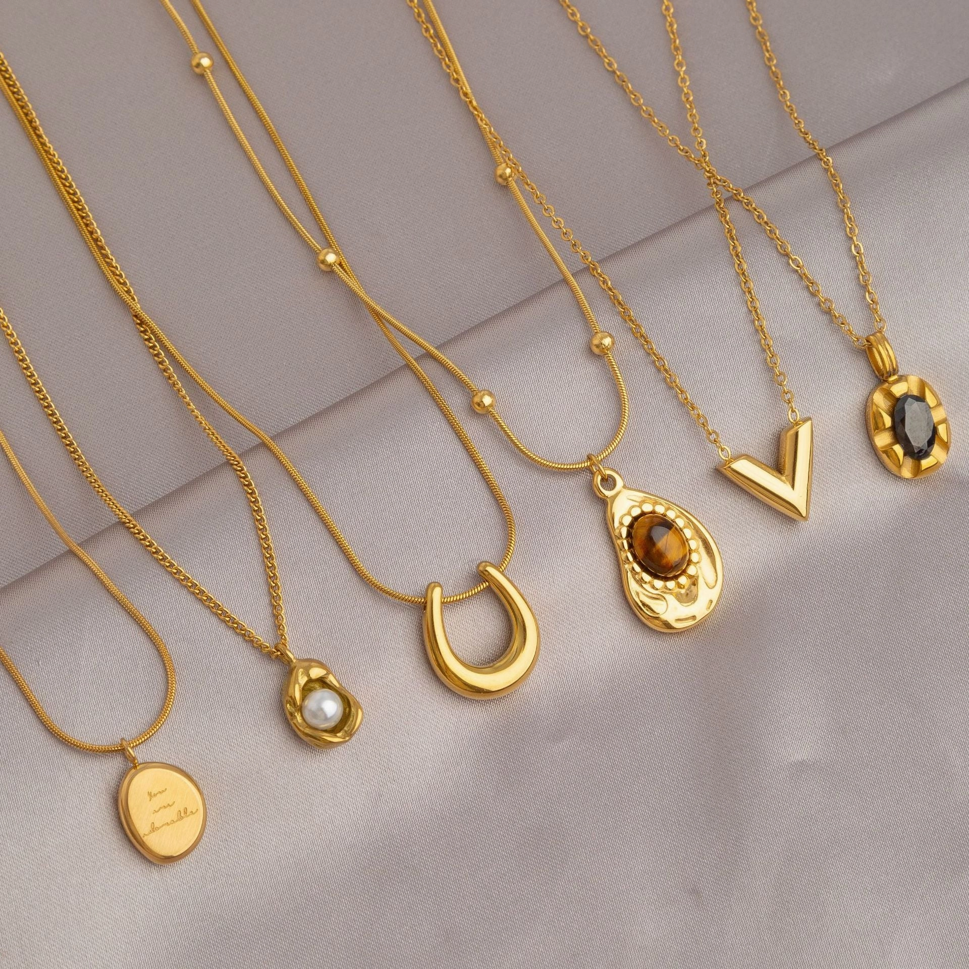 Wholesale Gold Titanium Steel Non-fading Necklace
