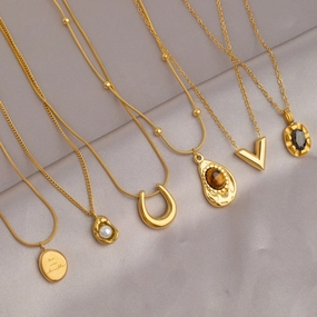 Wholesale Gold Titanium Steel Non-fading Necklace
