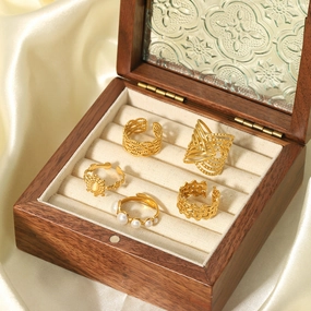 Wholesale Gold Titanium Steel Open Ring