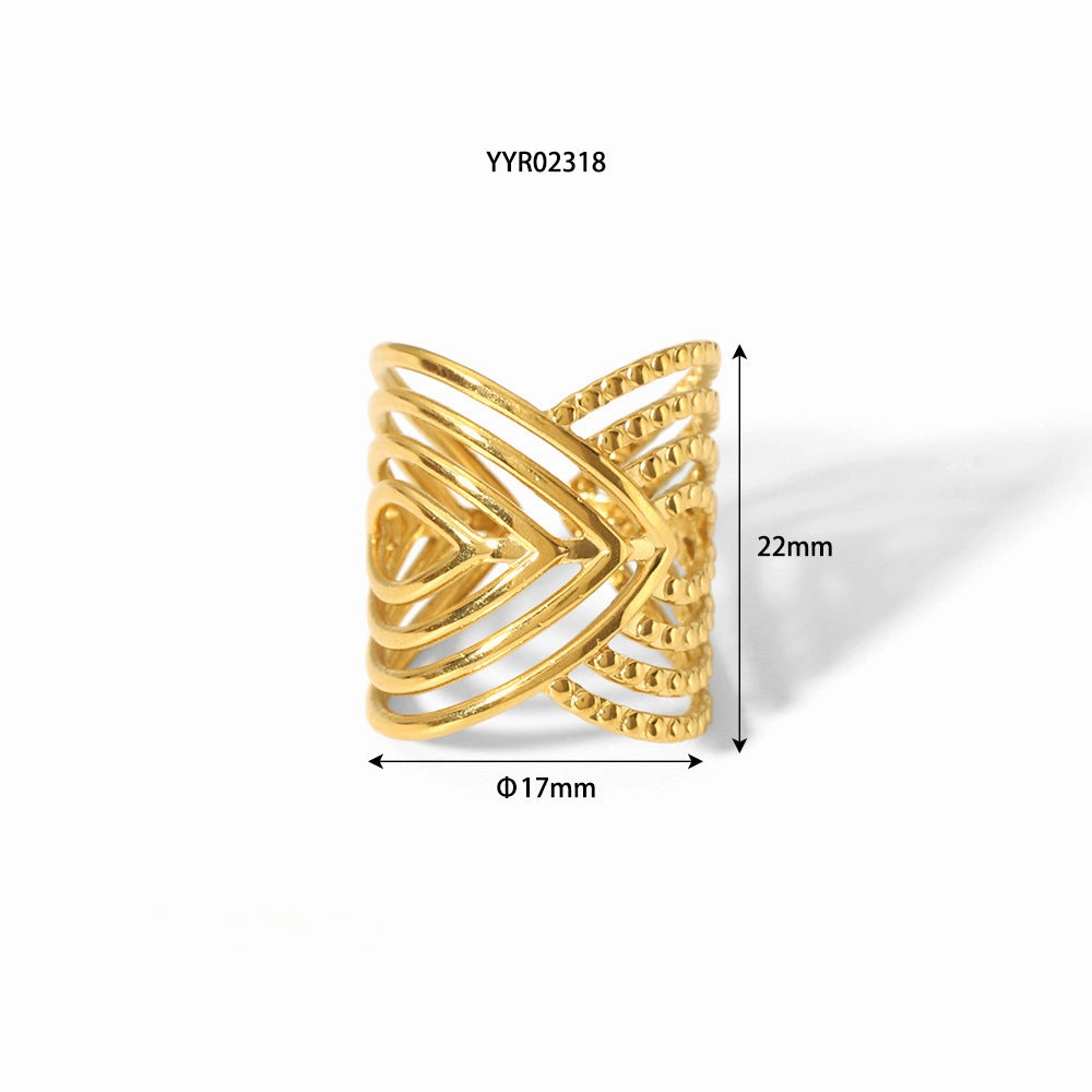 Wholesale Gold Titanium Steel Open Ring
