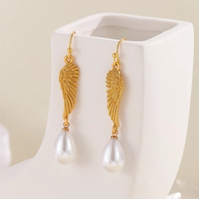 Wholesale Gold Wing Alloy Earrings