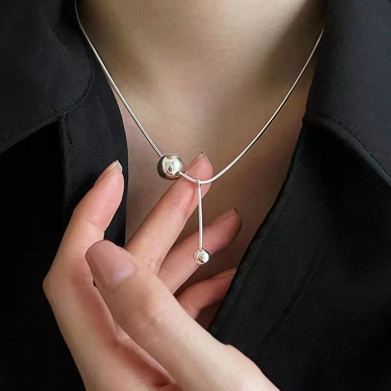 Wholesale Golden Ball New Clavicle Titanium Steel Necklace