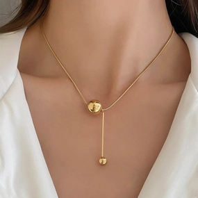 Wholesale Golden Ball New Clavicle Titanium Steel Necklace