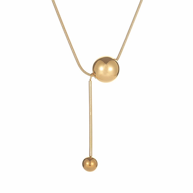Wholesale Golden Ball New Clavicle Titanium Steel Necklace