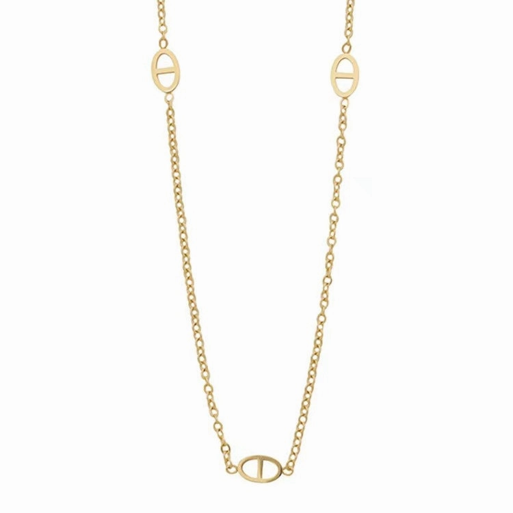 Wholesale Golden Pig Nose Titanium Steel Necklace Clavicle Chain