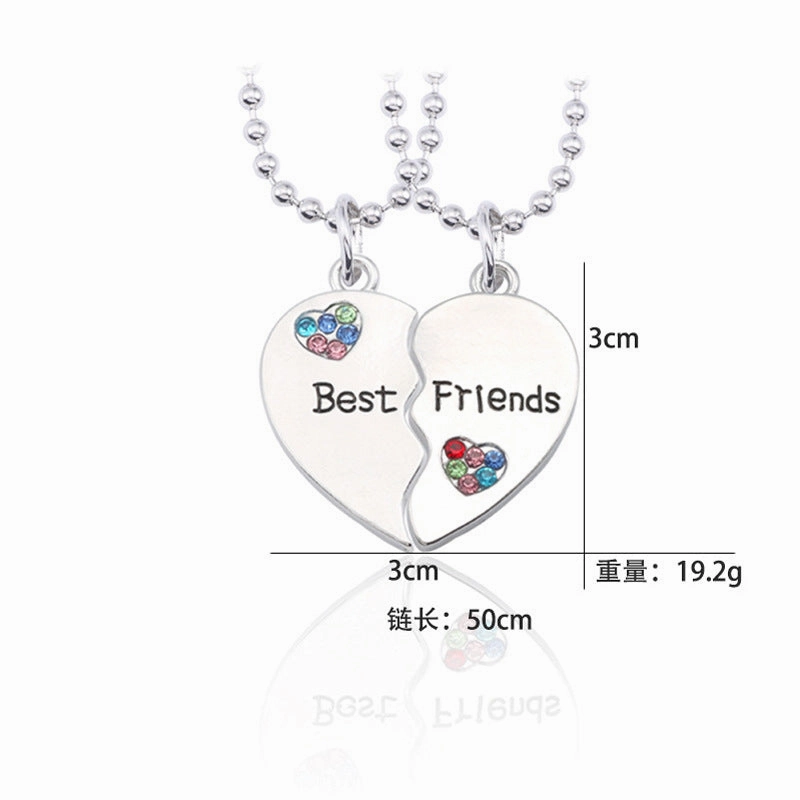 Wholesale Good Friends Two People Splicing Hamburger Love Alloy Necklace