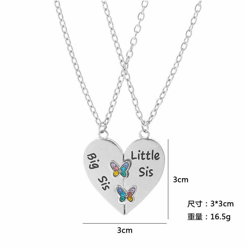 Wholesale Good Friends Two People Splicing Hamburger Love Alloy Necklace