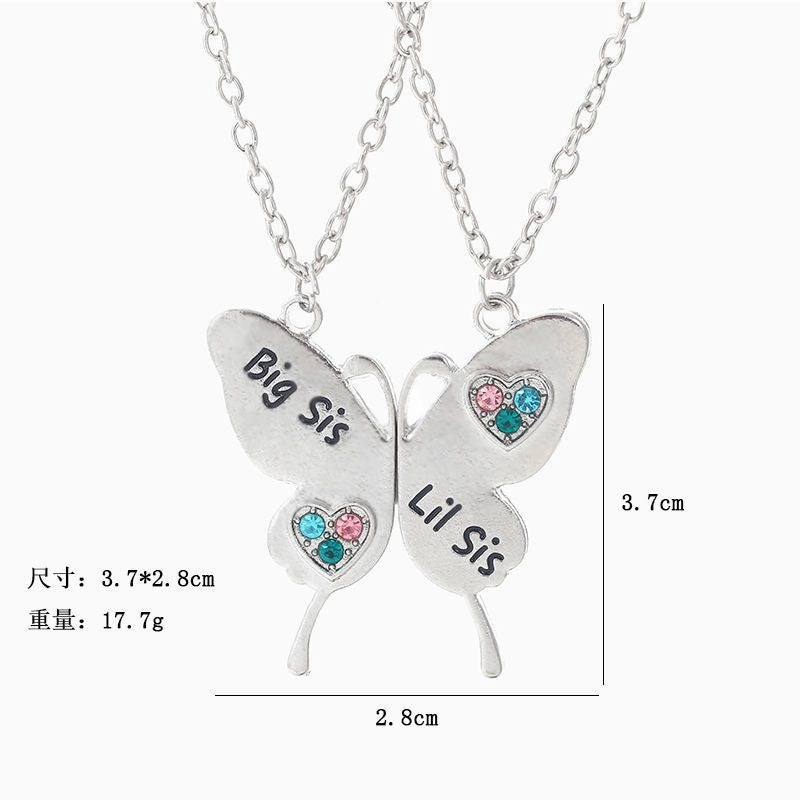 Wholesale Good Friends Two People Splicing Hamburger Love Alloy Necklace