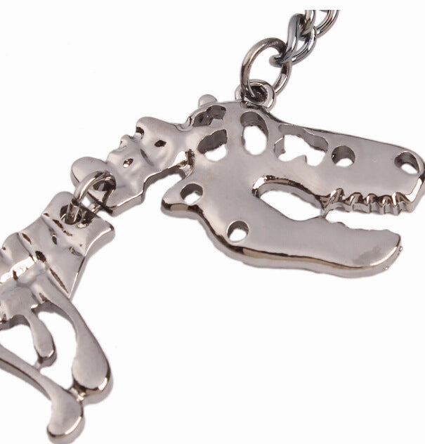 Wholesale Goth Theme Exaggerated Retro Dinosaur Skeleton Alloy Necklace