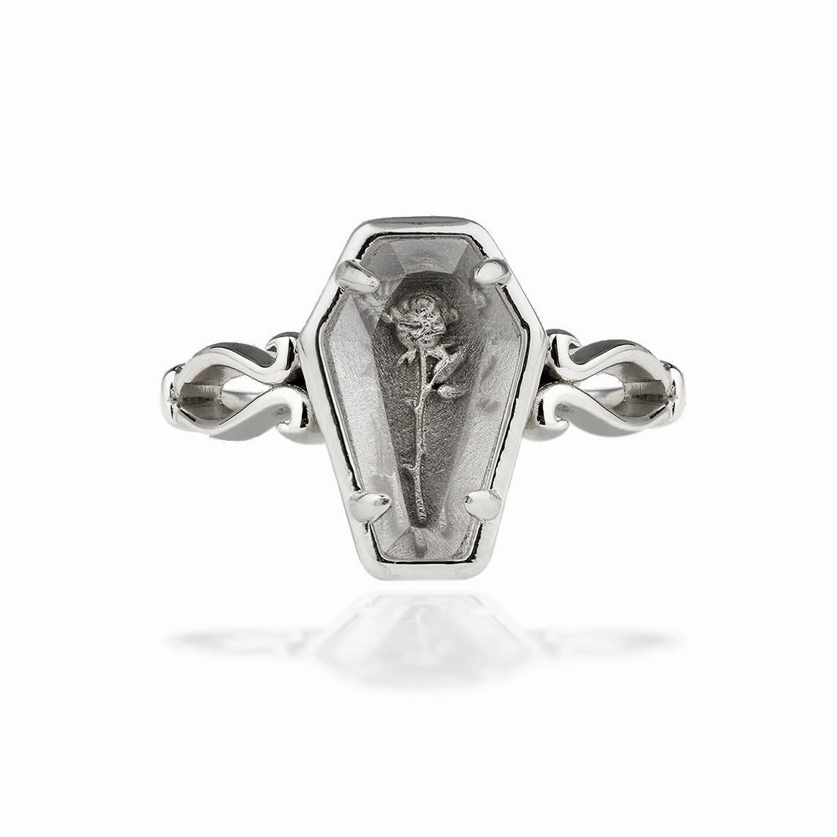 Wholesale Goth Theme Vintage Rose Coffin Alloy Rings