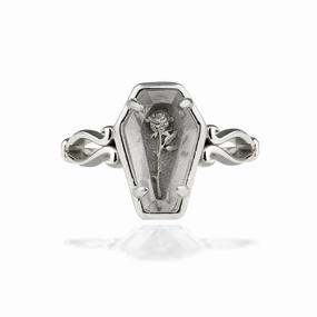Wholesale Goth Theme Vintage Rose Coffin Alloy Rings