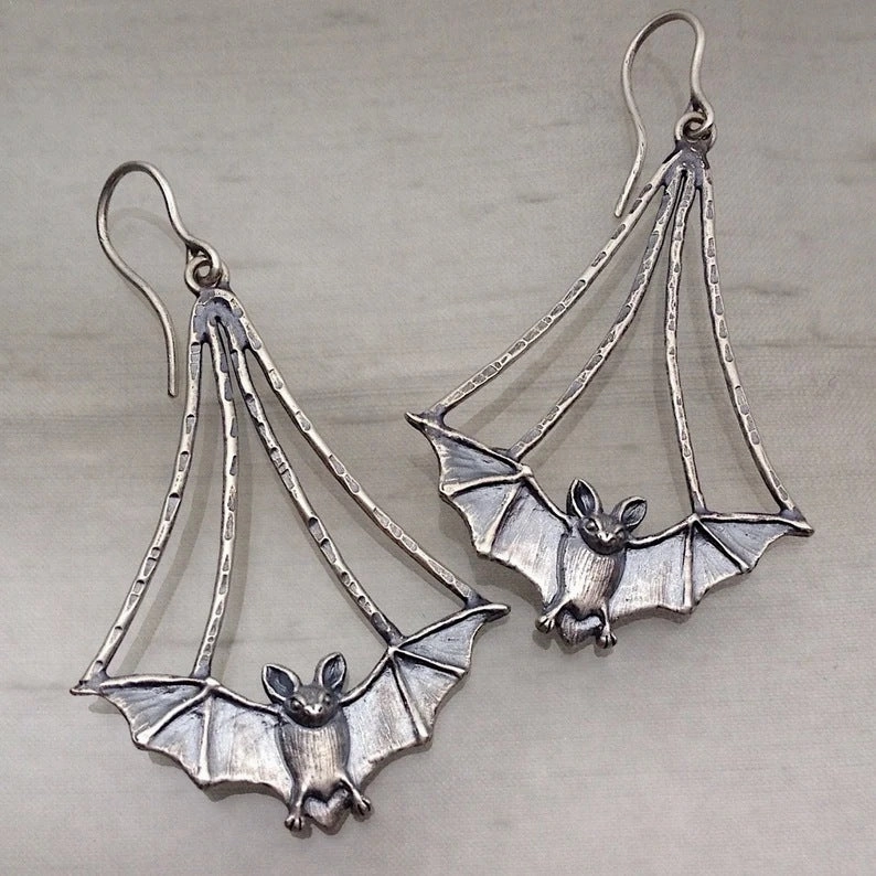 Wholesale Goth Theme Vintage Temperament Fashion Bat  Alloy Earrings