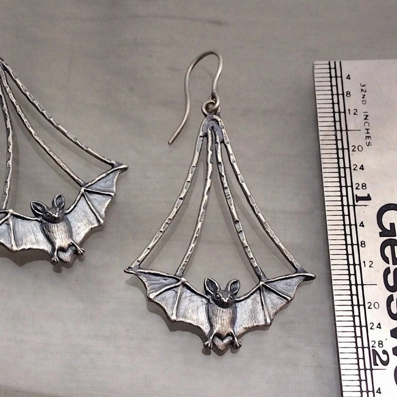 Wholesale Goth Theme Vintage Temperament Fashion Bat  Alloy Earrings