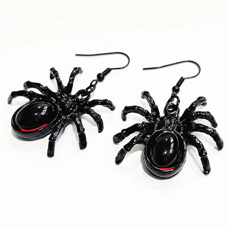 Wholesale Gothic Crystal Cute Spider Alloy Earrings