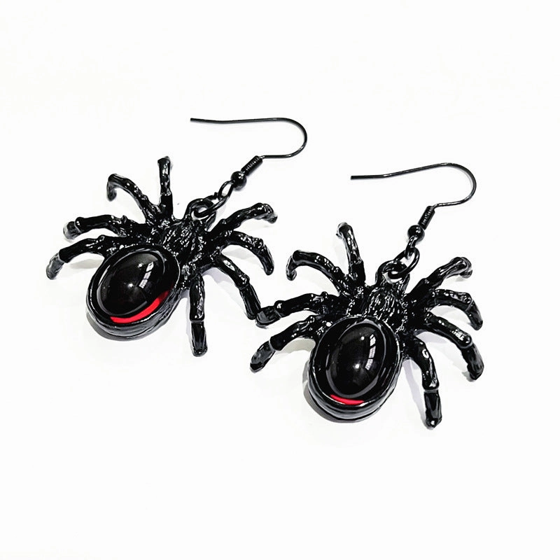 Wholesale Gothic Crystal Cute Spider Alloy Earrings
