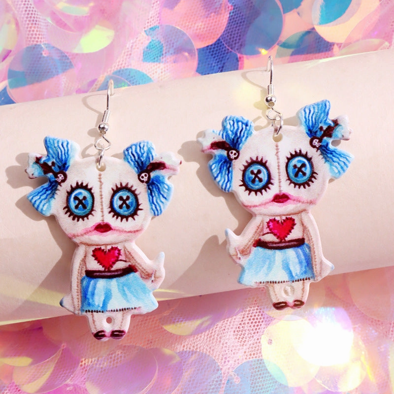 Wholesale Gothic Halloween Bandages, Mummies, Double-sided Printed Acrylic Earrings