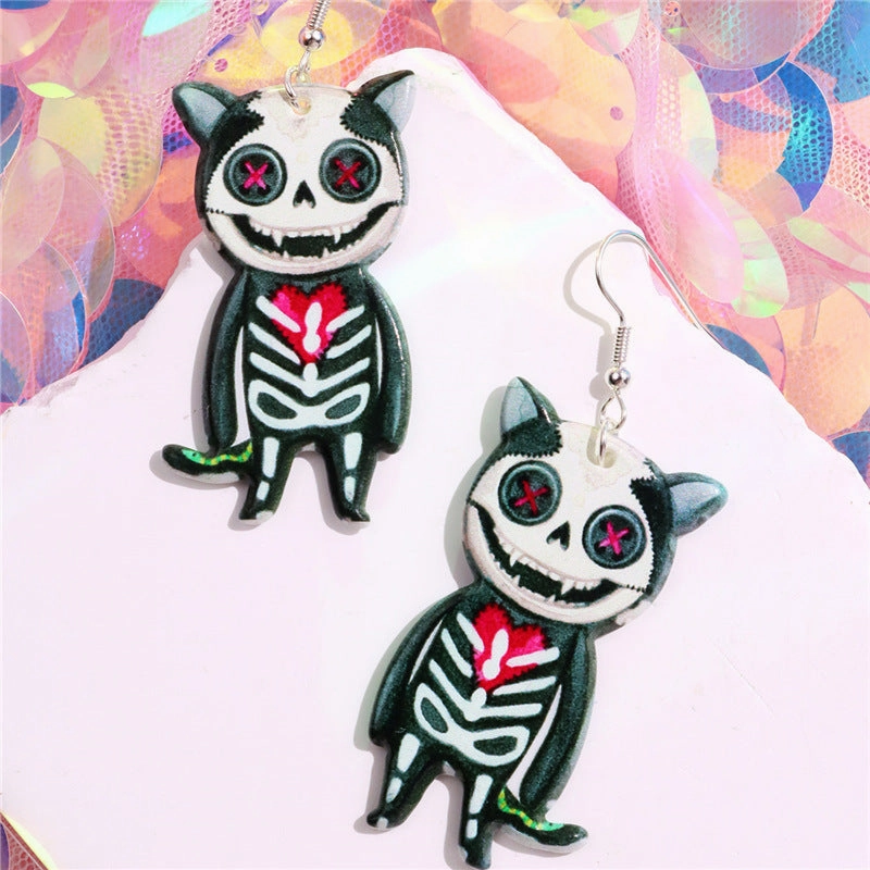 Wholesale Gothic Halloween Bandages, Mummies, Double-sided Printed Acrylic Earrings