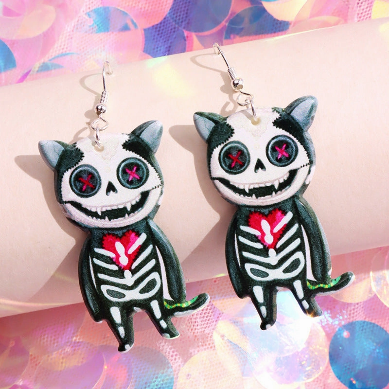 Wholesale Gothic Halloween Bandages, Mummies, Double-sided Printed Acrylic Earrings