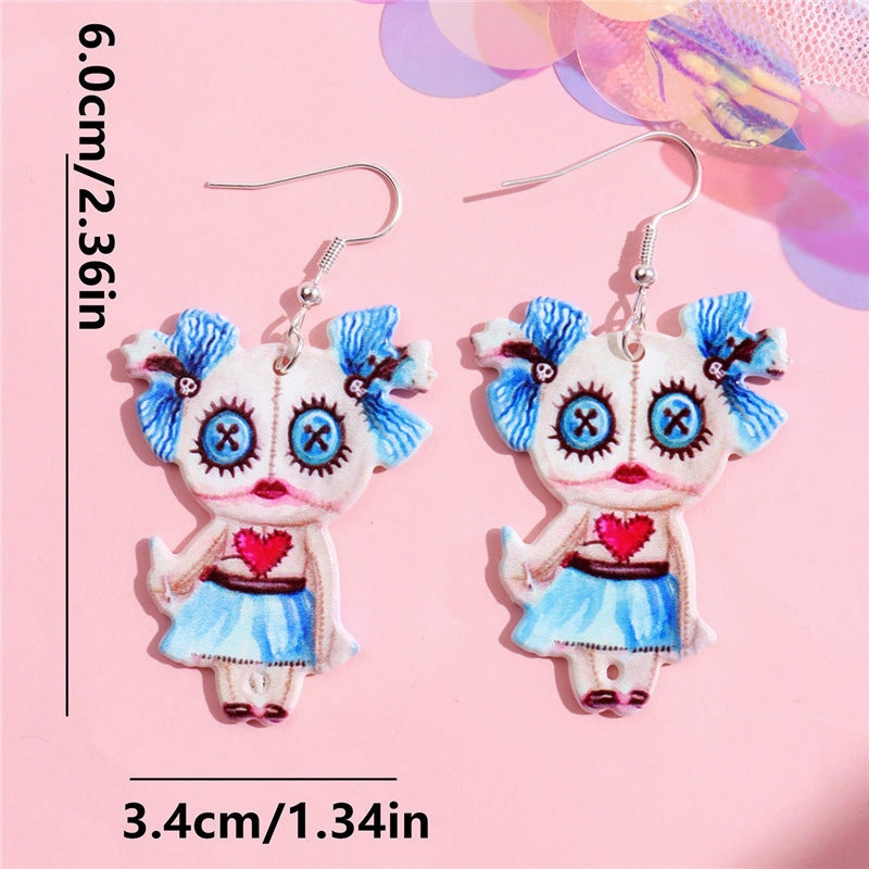 Wholesale Gothic Halloween Bandages, Mummies, Double-sided Printed Acrylic Earrings