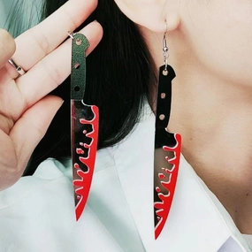 Wholesale Gothic Halloween Blood Knife Acrylic Earrings