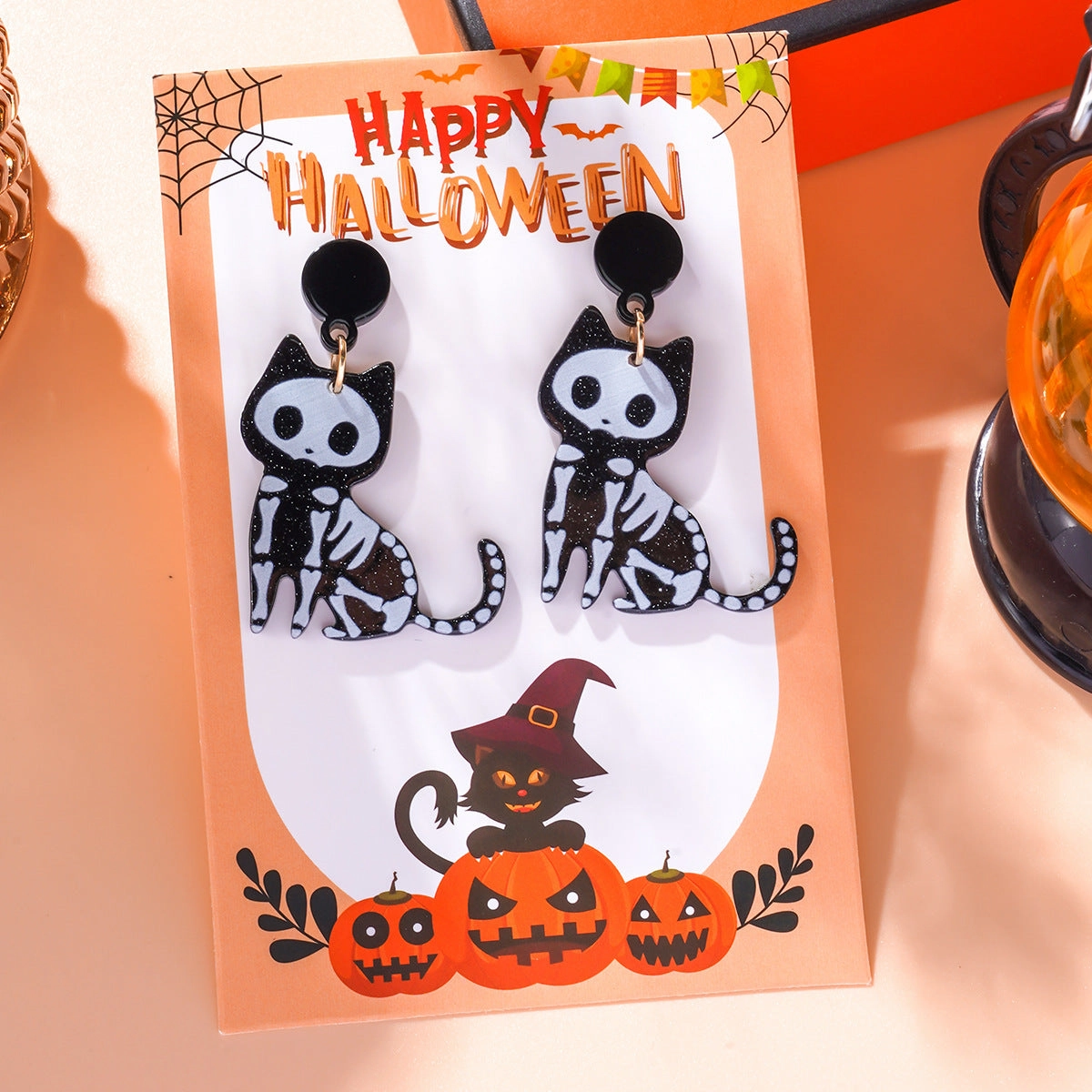 Wholesale Gothic Halloween Creative Funny Cross Pendant Earrings