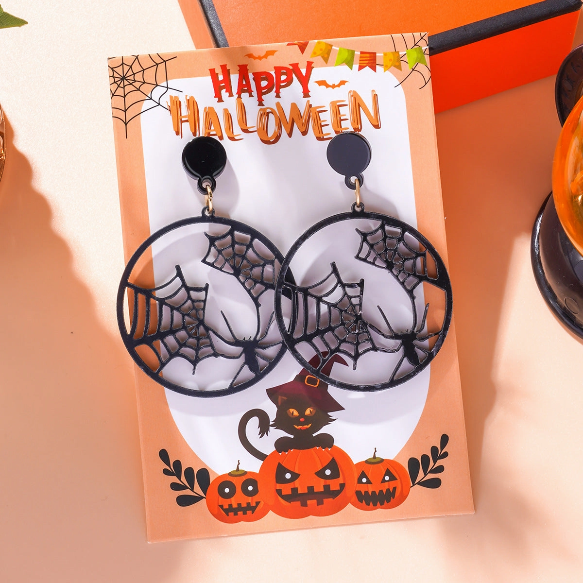 Wholesale Gothic Halloween Creative Funny Cross Pendant Earrings