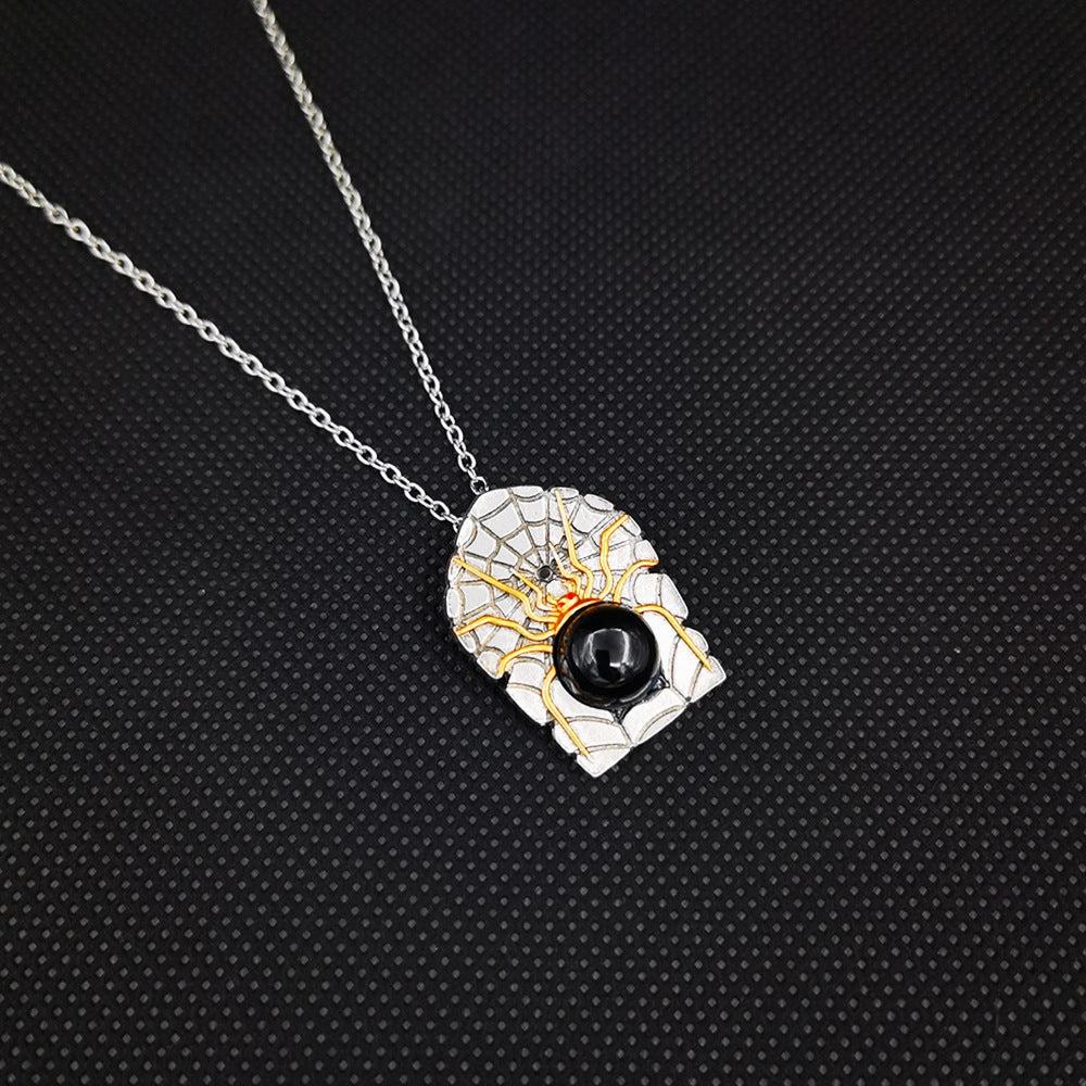 Wholesale Gothic Halloween Spider Alloy Necklace