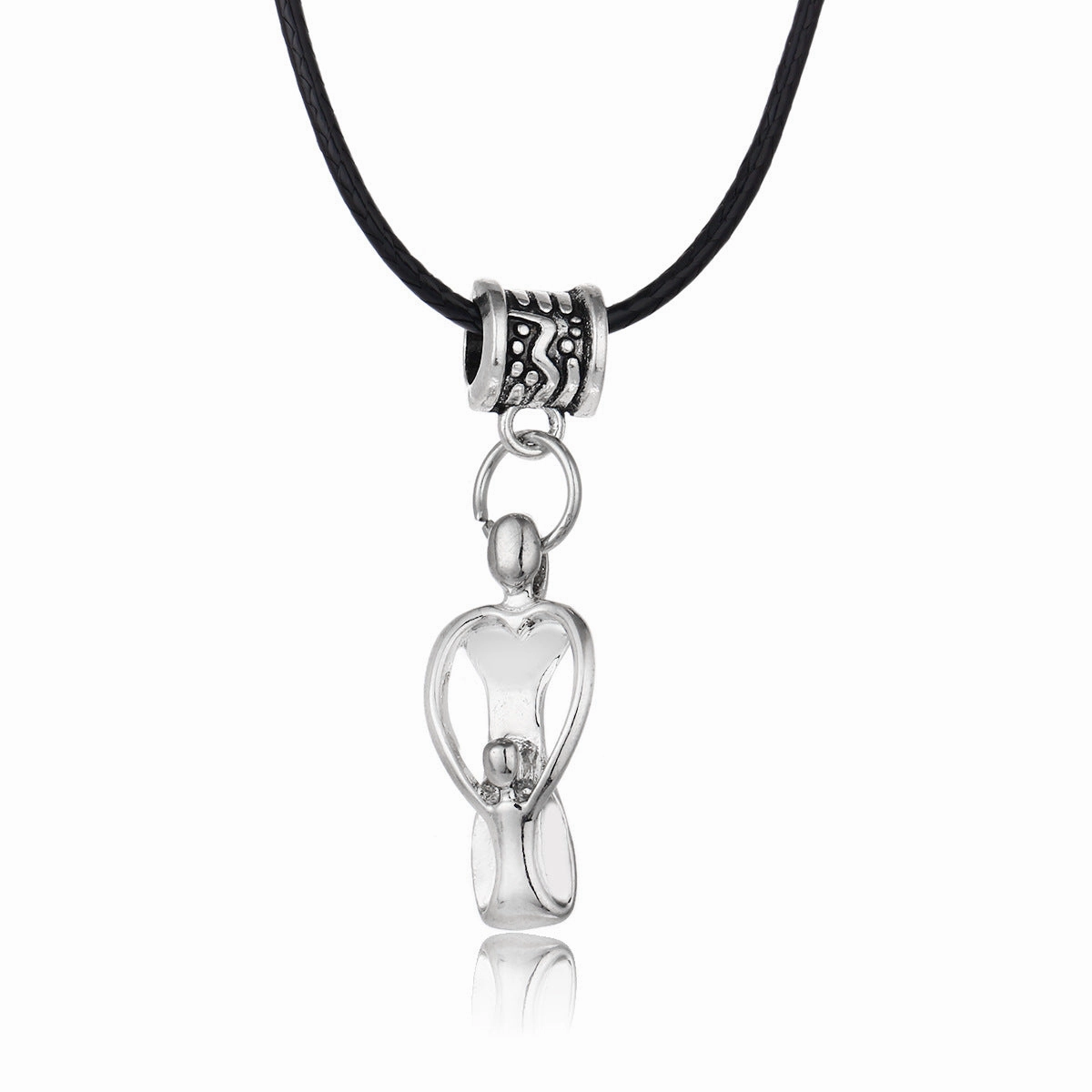 Wholesale Gothic Home Warmth Series English Engraved Pendant Leather Rope Necklace