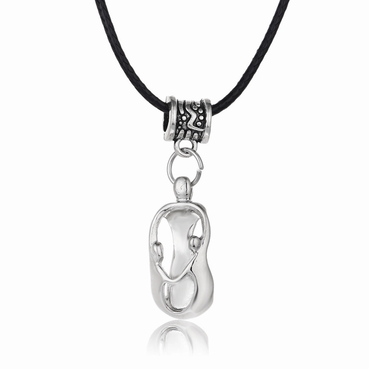 Wholesale Gothic Home Warmth Series English Engraved Pendant Leather Rope Necklace