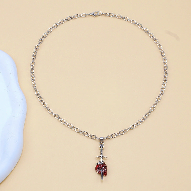 Wholesale Gothic Inverted Cross Pendant Alloy Necklace