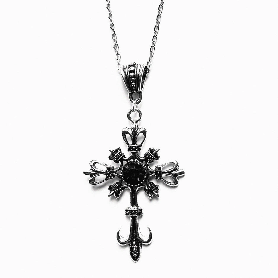 Wholesale Gothic Punk Cross Crystal Alloy Earrings