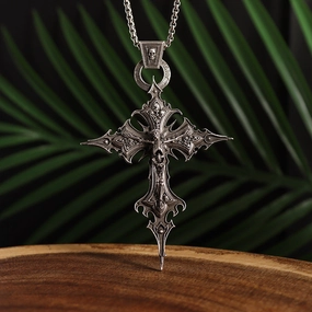 Wholesale Gothic Skull Cross Pendant Necklace
