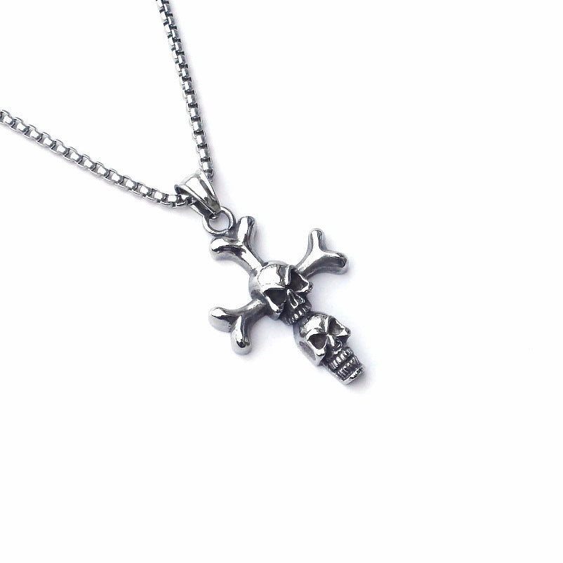 Wholesale Gothic Stainless Steel Sheep Head Skull Titanium Steel Necklace