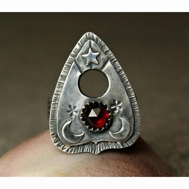 Wholesale Gothic Vintage Stars Moon Ruby Fashion Rings