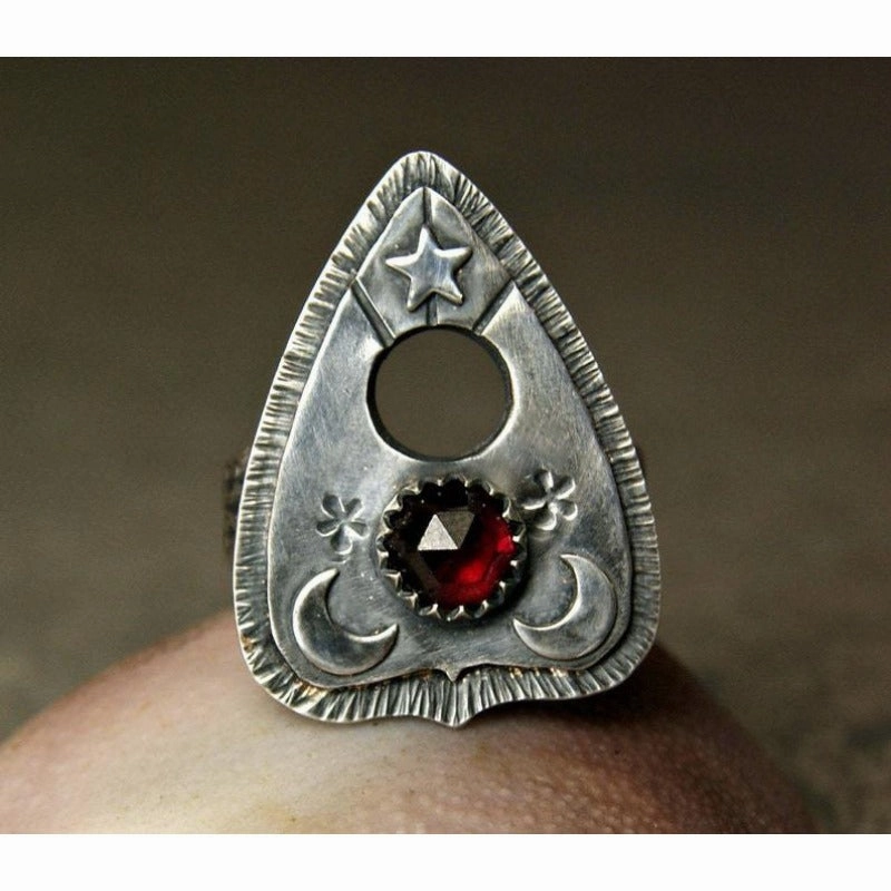 Wholesale Gothic Vintage Stars Moon Ruby Fashion Rings