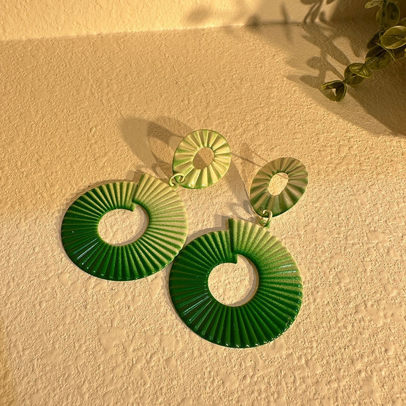Wholesale Gradient Color Geometric Round Earrings