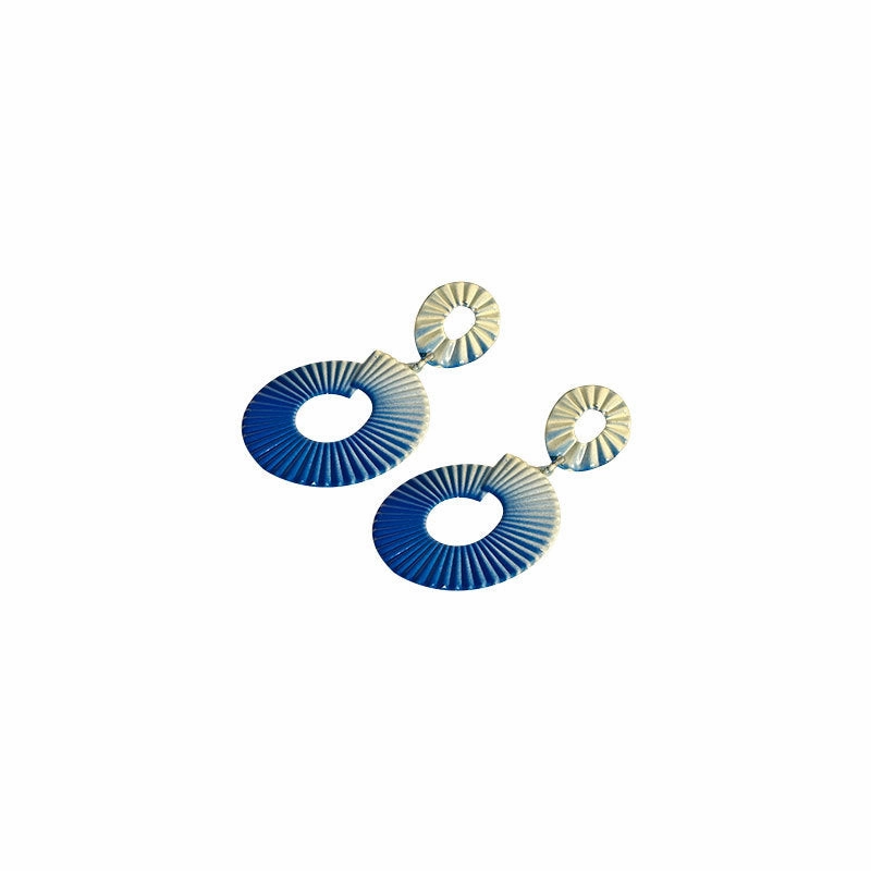 Wholesale Gradient Color Geometric Round Earrings