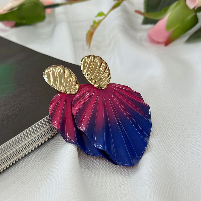 Wholesale Gradient Foliage Earrings