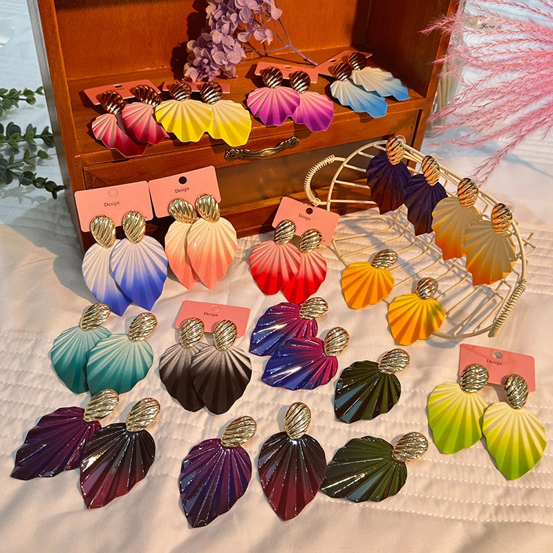 Wholesale Gradient Foliage Earrings