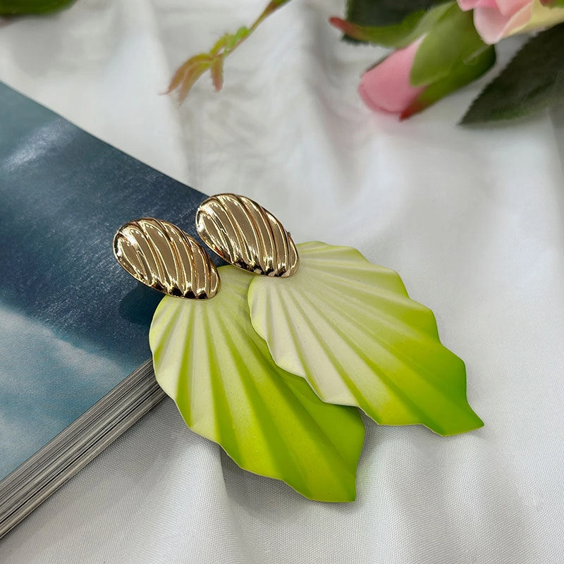 Wholesale Gradient Foliage Earrings