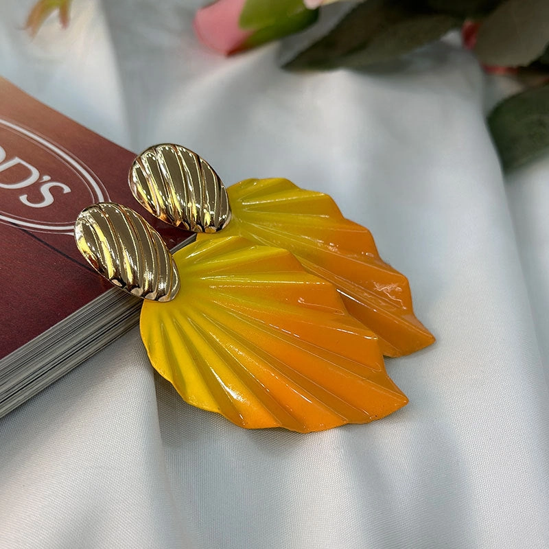 Wholesale Gradient Foliage Earrings