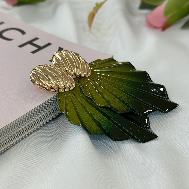 Wholesale Gradient Foliage Earrings