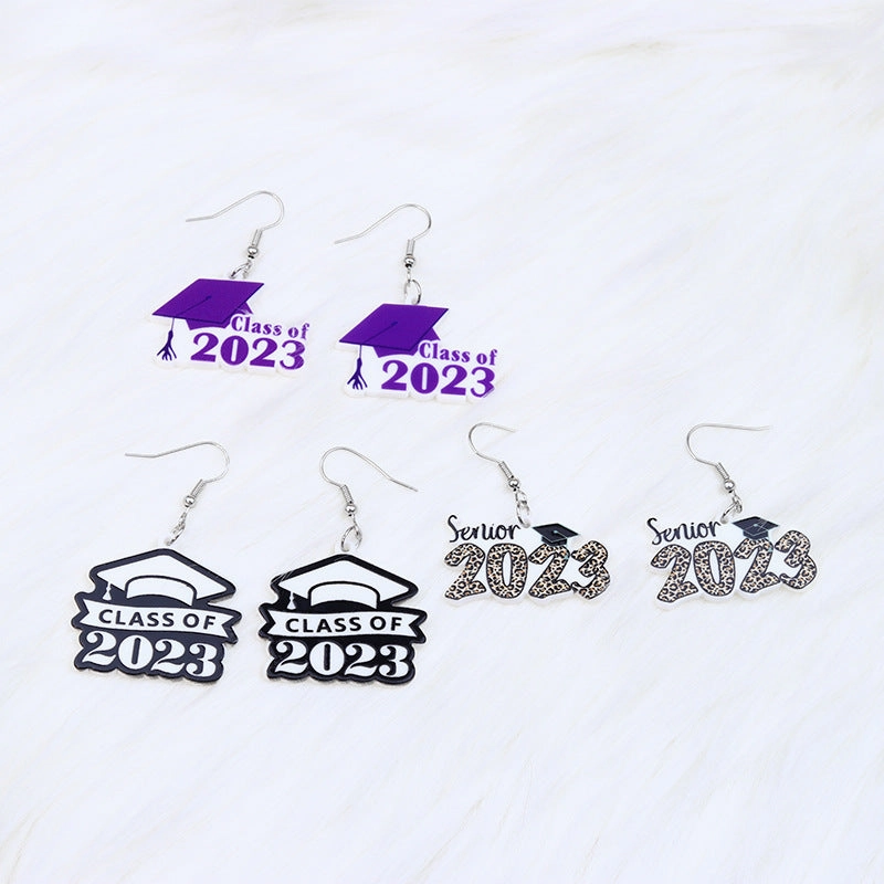 Wholesale Graduation Quarter Acrylic Ear Studs