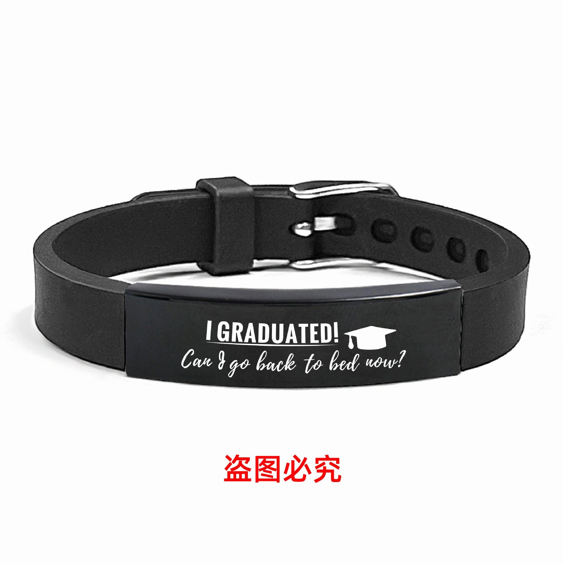 Wholesale Graduation Season Gift Engraved Stainless Steel Silicone Necklace