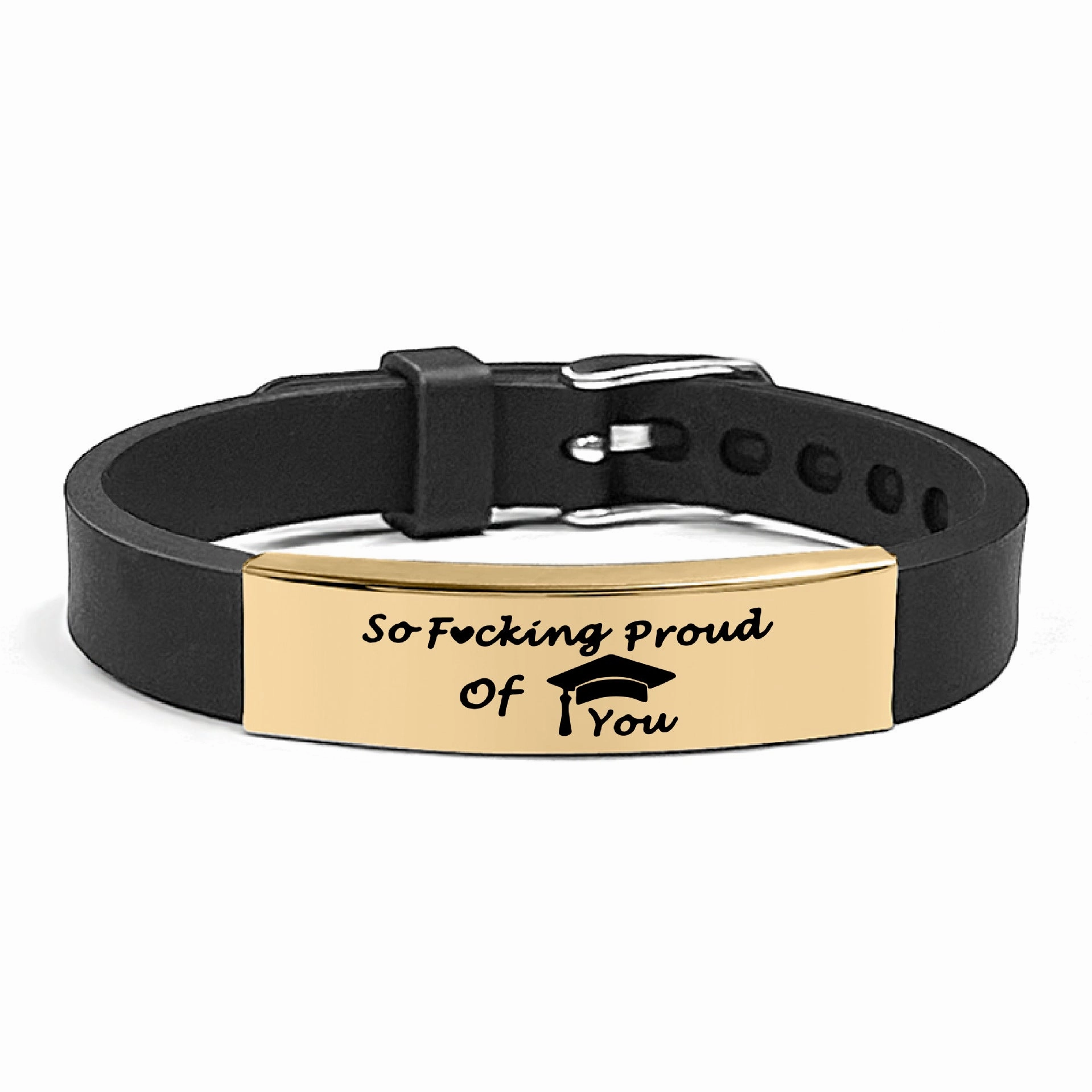 Wholesale Graduation Season Gift Engraved Stainless Steel Silicone Necklace