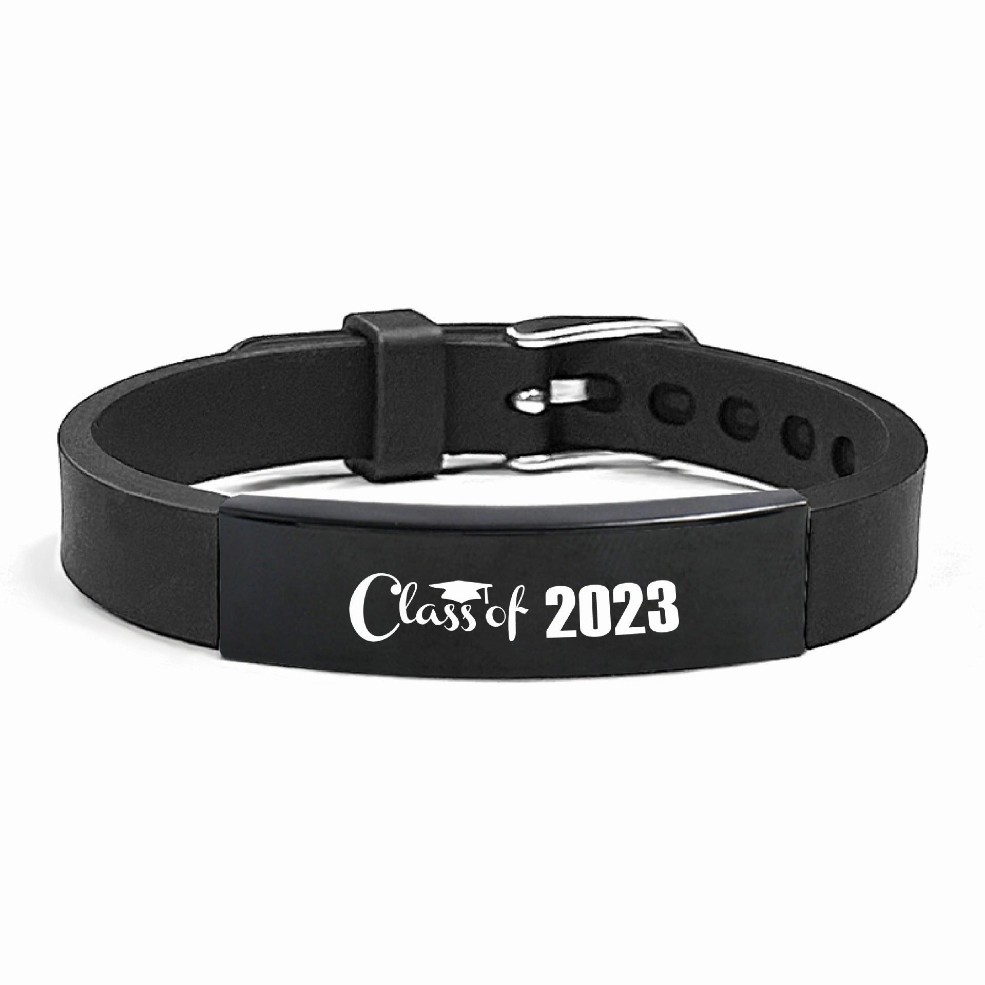 Wholesale Graduation Season Gift Engraved Stainless Steel Silicone Necklace