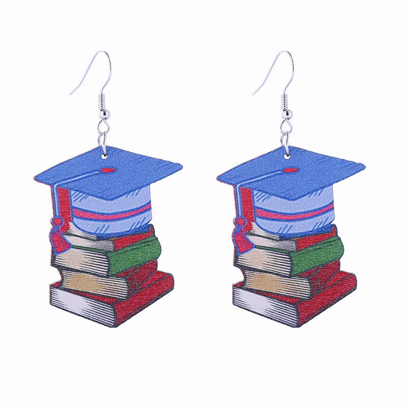 Wholesale Graduation Season Wooden Earrings